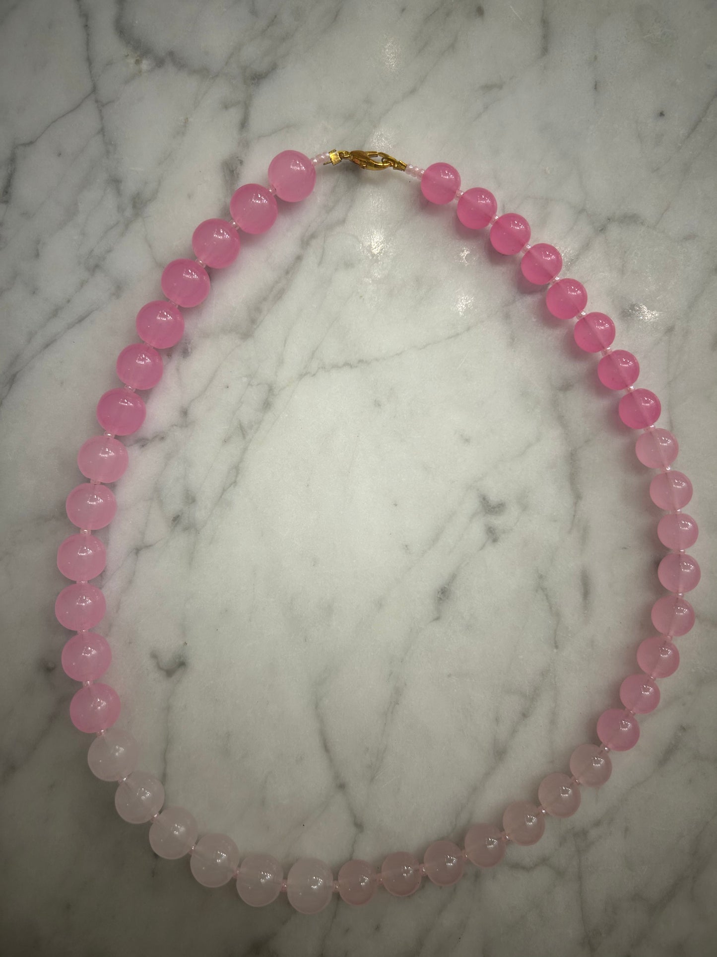 Pink Medium Ombre Chocker with Light Pink Beading