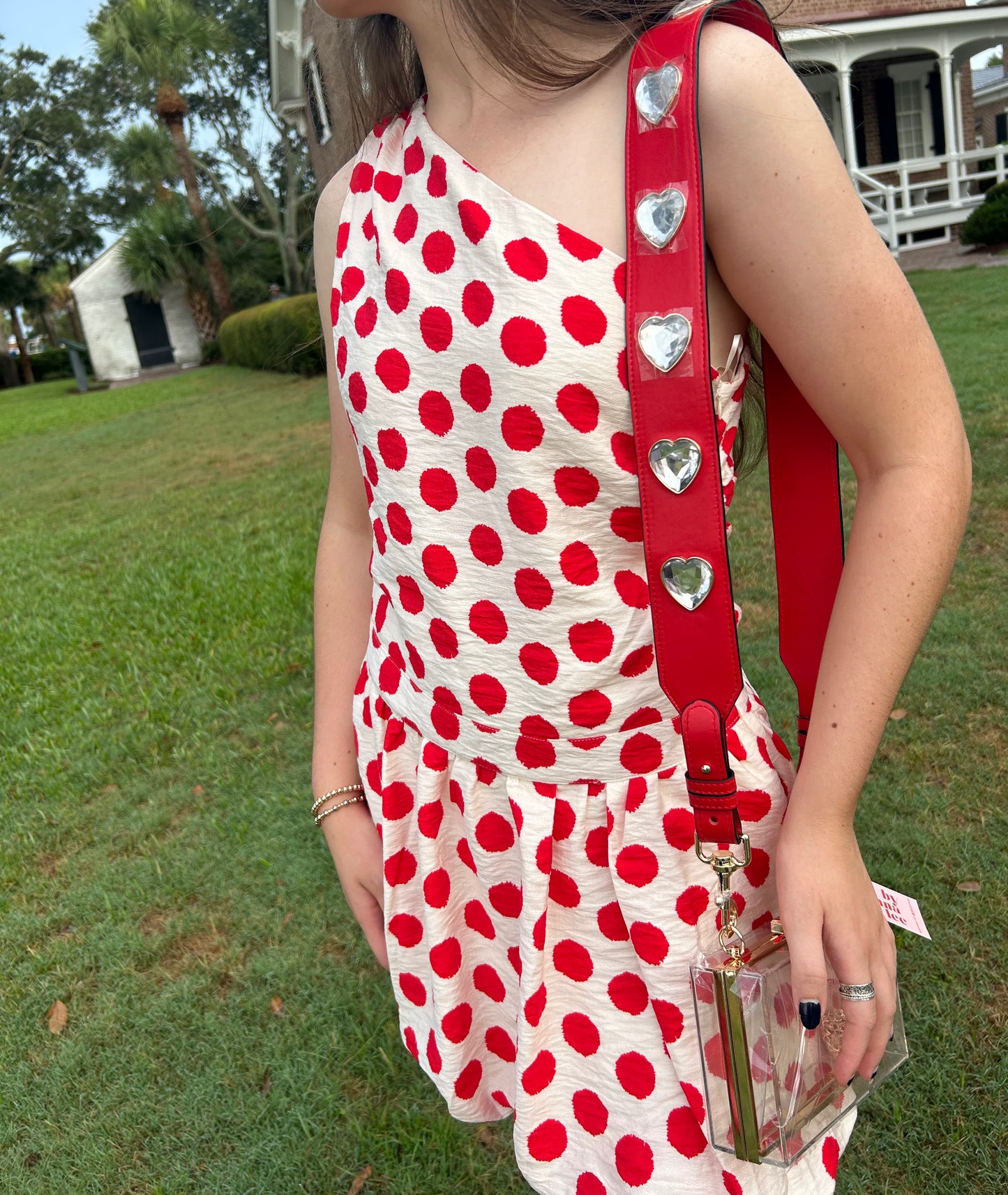 Crystal Heart Game Day Purse Strap
