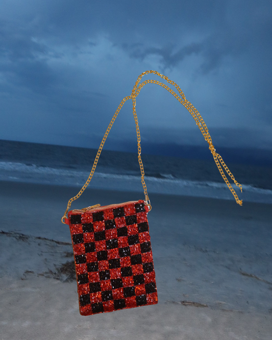 Checkered Red & Black Purse