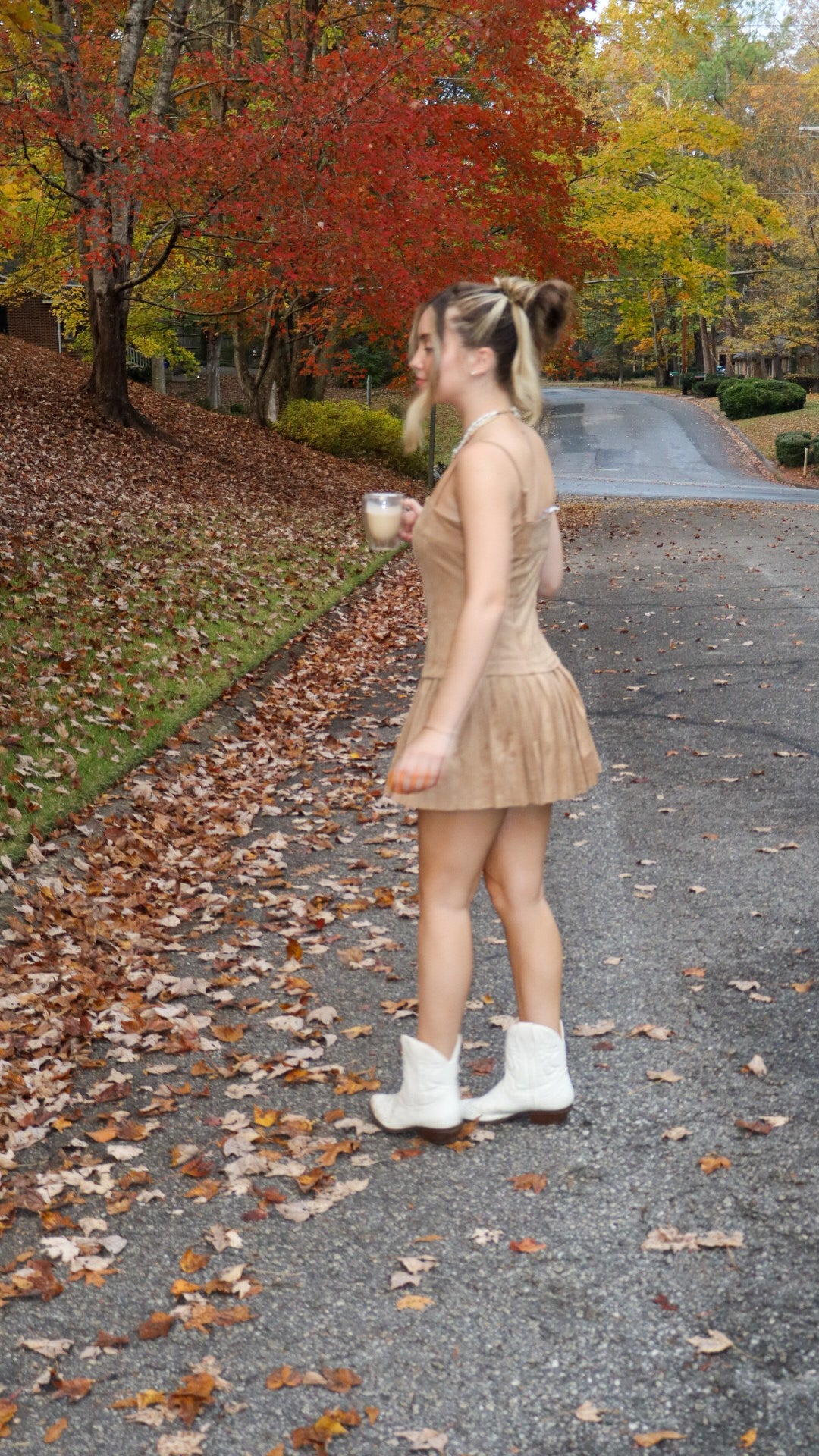 The Toasted Suede Mini Dress