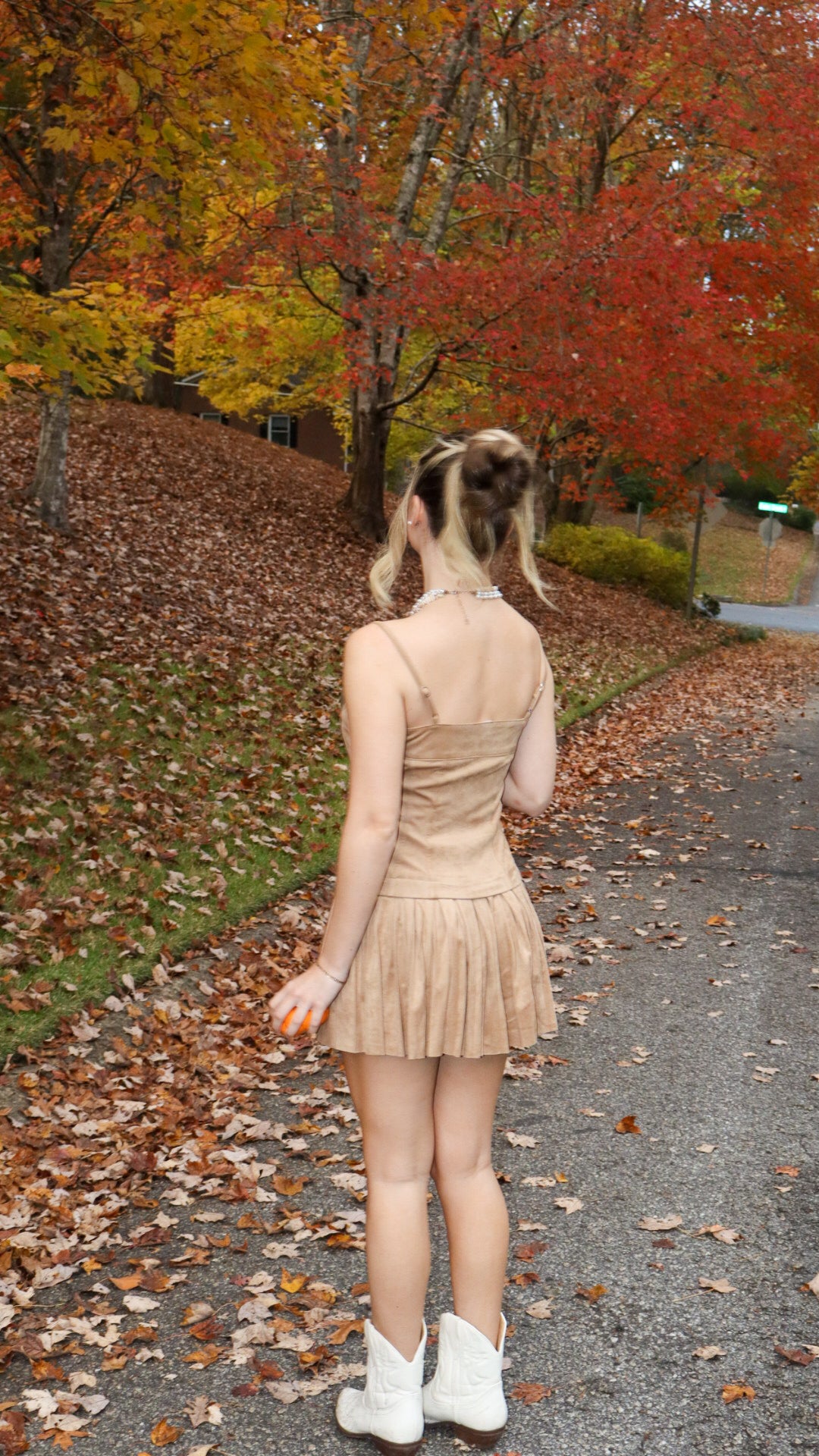 The Toasted Suede Mini Dress