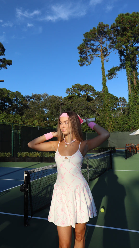 Rosé Court-Side Tennis Dress
