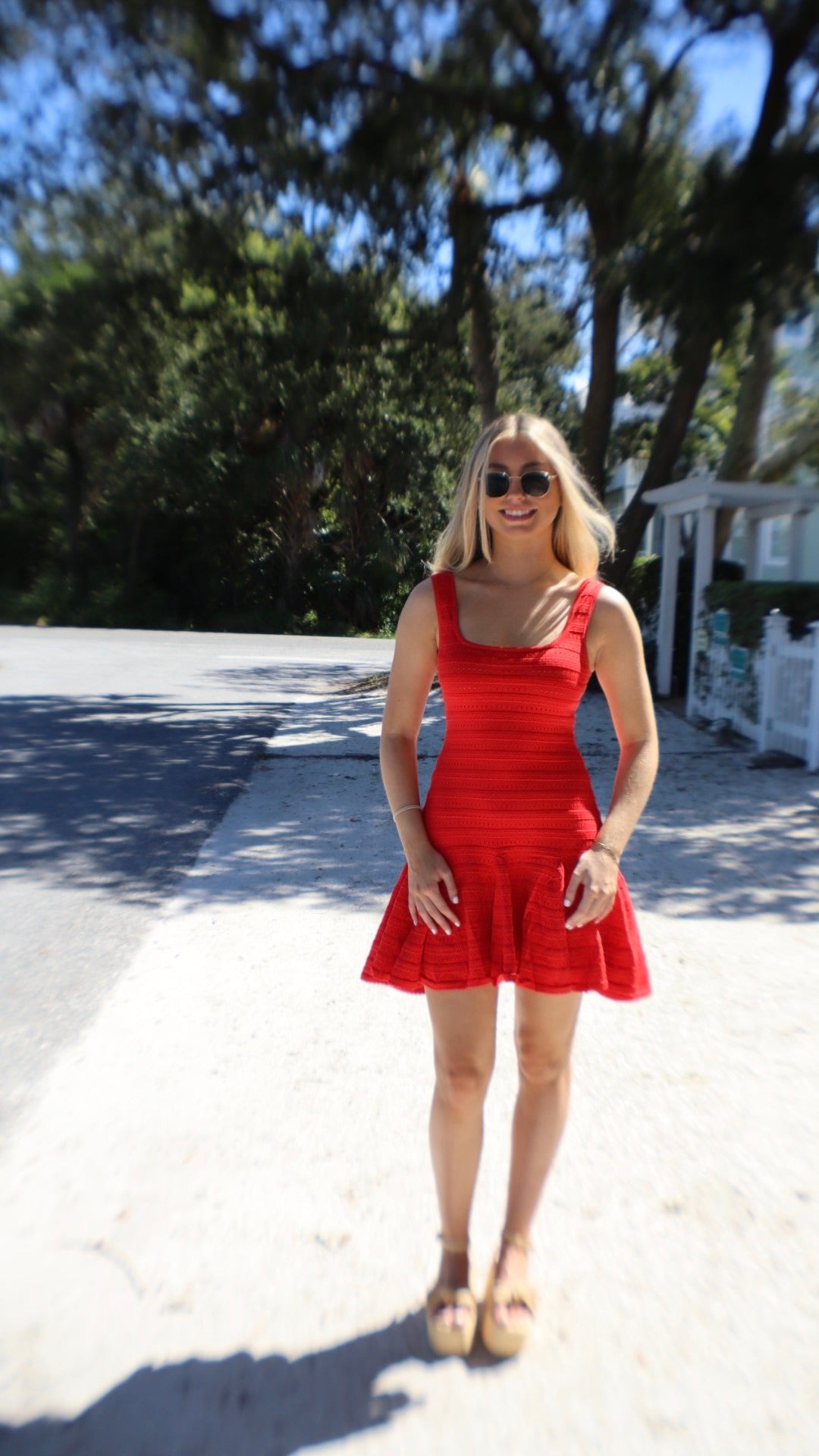 Soft Current Red Knit Dress