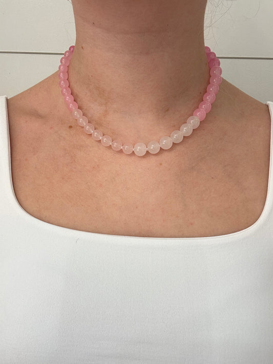 Pink Medium Ombre Chocker with Light Pink Beading