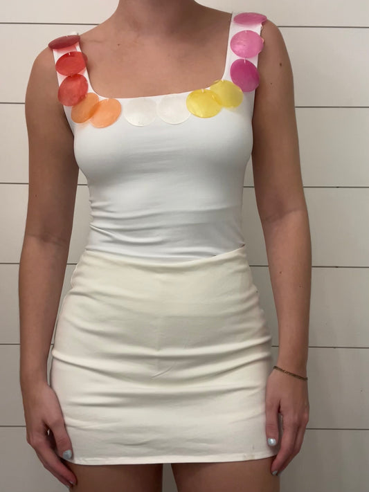 white mini skirt with shorts Skort
